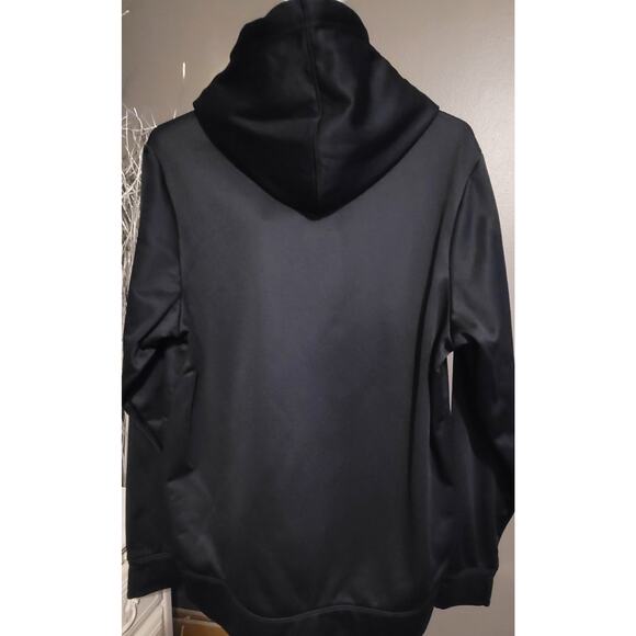 Reebok Hoodie Men Size M Black Spell Out Logo Pocket Polyester Pullover - Picture 4 of 5